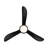  52" Corona 3 - Blade Outdoor/Indoor Smart Flush Mount Ceiling Fan with Remote Control and Dimmable LED Light Kit Included, Matte Black-66343246-90284717