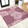 Zinnia Modern Floral Textured Weave Fuchsia/Light Gray Indoor/Outdoor Rug