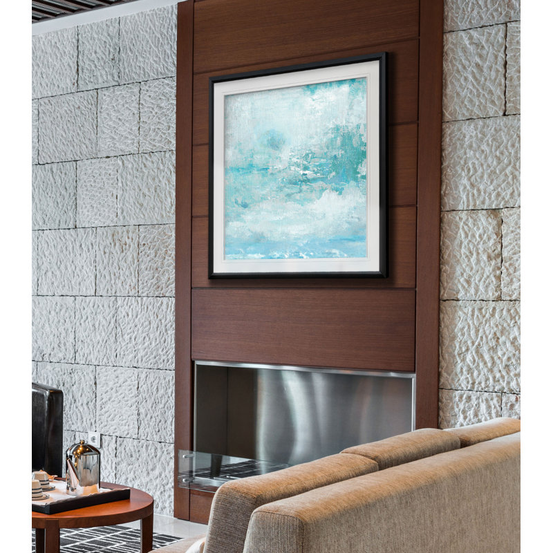 Aqua Skies - reproduction d'art, H 16 po x l 16 po x P 1,5 po, Cadre noir