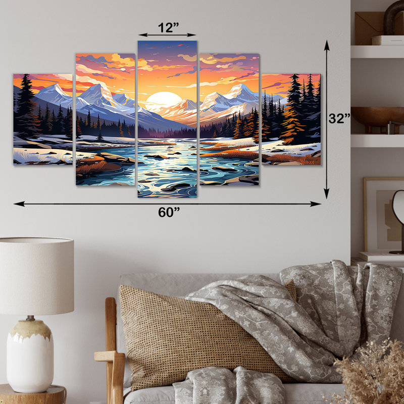 «Colorado River Trail - Forest River Mountains», art mural sur toile