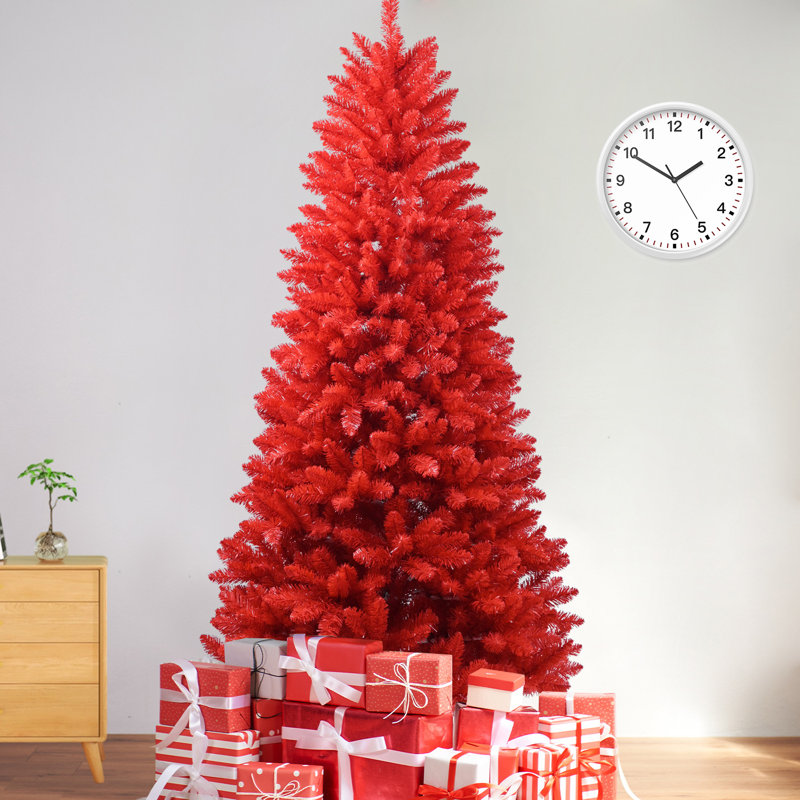 Arbre de Noël rouge 7 pi, 7'