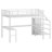 Metal Loft Bed With L-Shaped Desk And USB, Wardrobe And  Shelf, High Loft Bed With LED For Kids Teens Adults-523477461