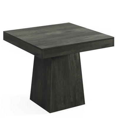 31.5" Square Dining Table for 4, Small Farmhouse Kitchen Table with Thick Wood Top and Sturdy Pedestal Base, Compact Dinner Table for Apartment, Dining Room, Breakfast Nook, Gray Finish (Table only)
