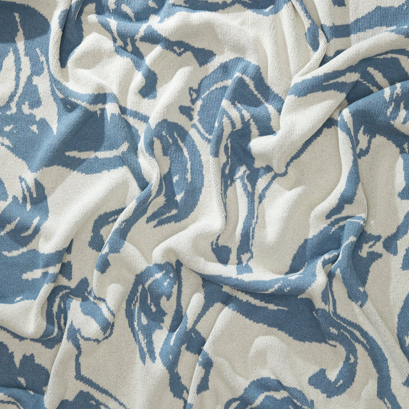 Equestrian Horse Throw Blanket, Blue