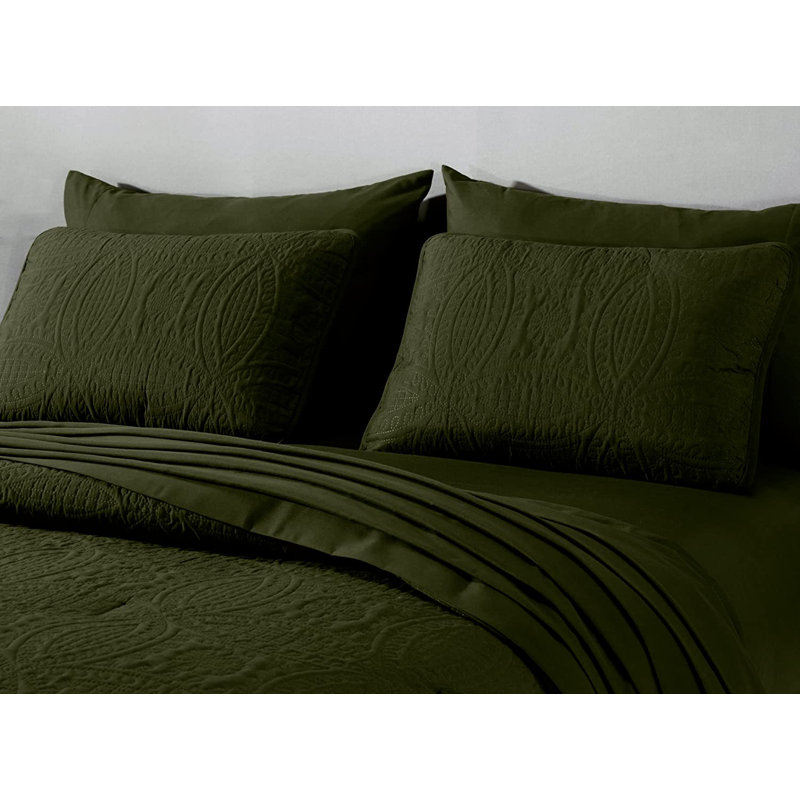 Liam Microfiber 7 Piece Bed in a Bag Comforter Set, King Comforter + 6 Additional Pieces, Cypress