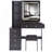 37" Middle Size Left Bedside Cabinet Vanity Table + Cushioned Stool Dresser Set, 2 AC+2 USB Socket, Hair Dryer Stand, Large Touch Control LED Sliding Mirror, 3-Color Switch, EPA, GCC, UL Certificate-1773228989