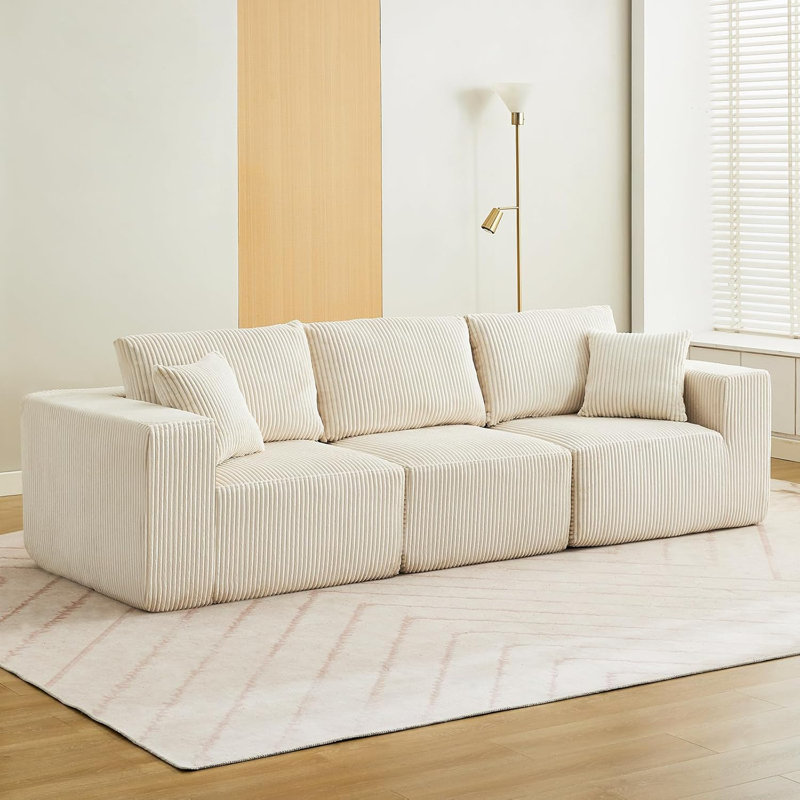 Canapé-lit modulaire 108 po Cloud Modular, Velours côtelé beige