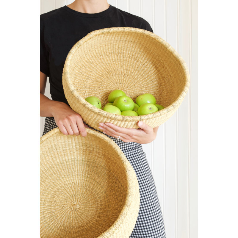 Panier de rangement rond entièrement naturel Bolga