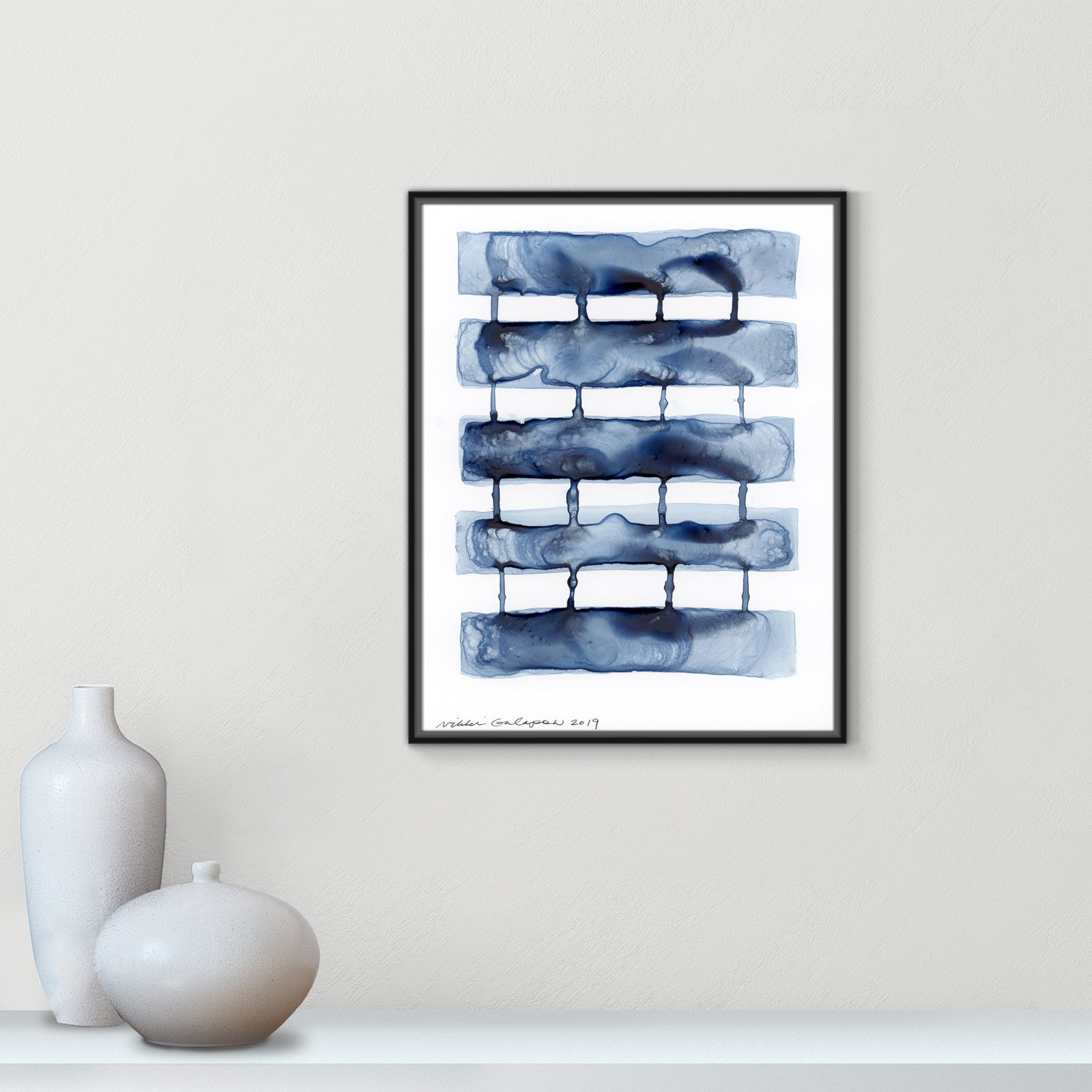 Stitched Together I by Nikki Galapon - Solid Wood Rectangle Print Single Piece Item on Canvas, Black Framed Canvas