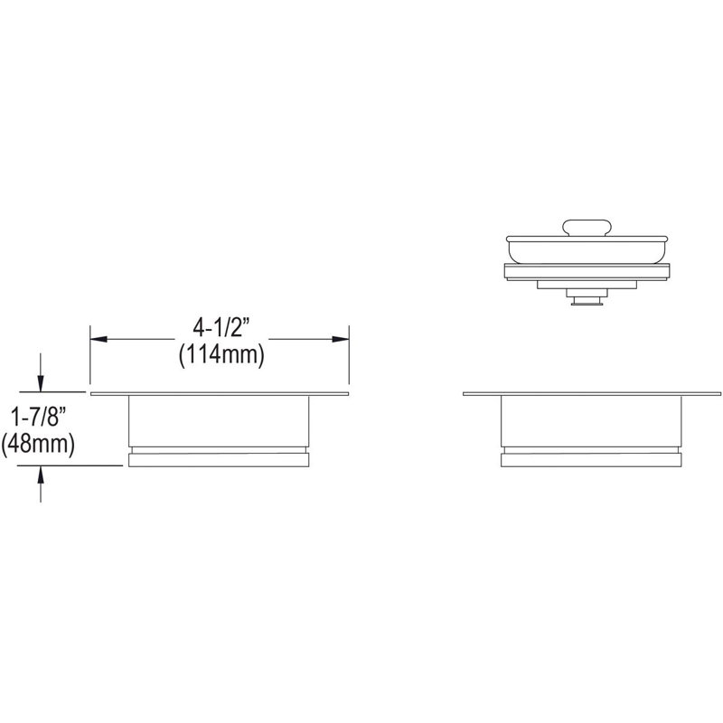 Drain d'évier de cuisine à rebord 3,5 po Disposer Flange, Blanc