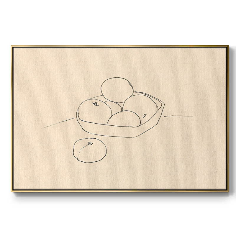 Fruit Line I, impression sur toile encadrée, H 17 po x l 25 po x P 2 po, Or