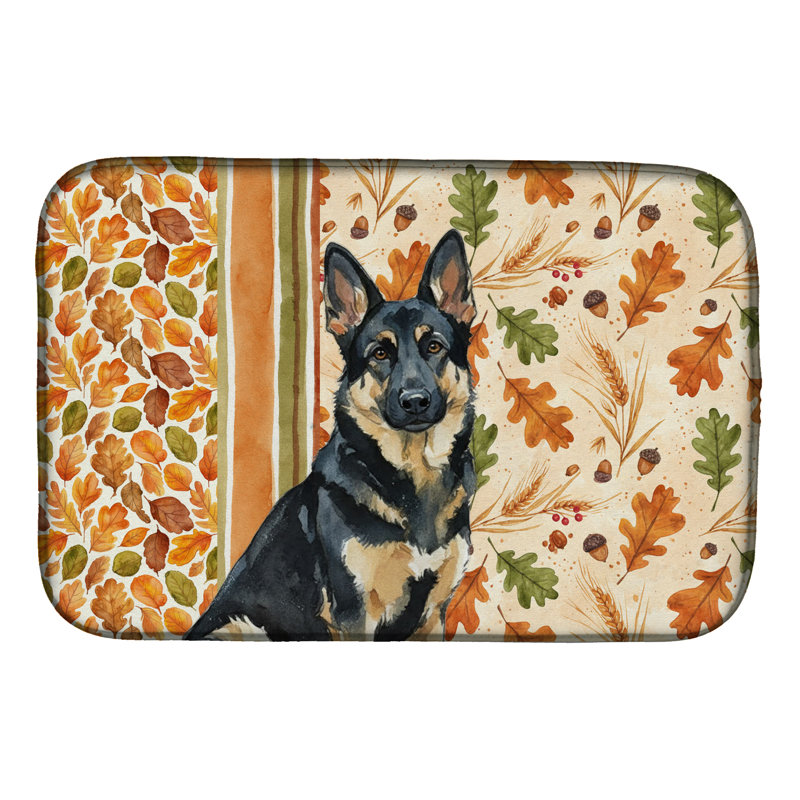 Tapis de séchage d'automne noir et brun