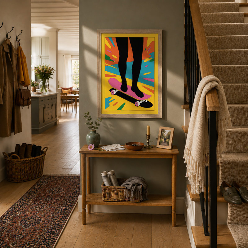 Standing in Colour Modern - Framed Print, Oak, A4 - 29.7 x 21.0 cm