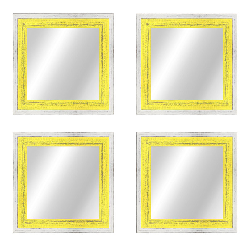 Natural Wood, 20.5" x 20.5", White/Yellow