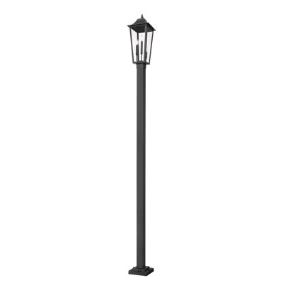 Barling 3 Light Outdoor Post Mounted Fixture in Black