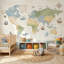 Papier peint carte du monde océan, décoration murale nautique-269820864-269820870
