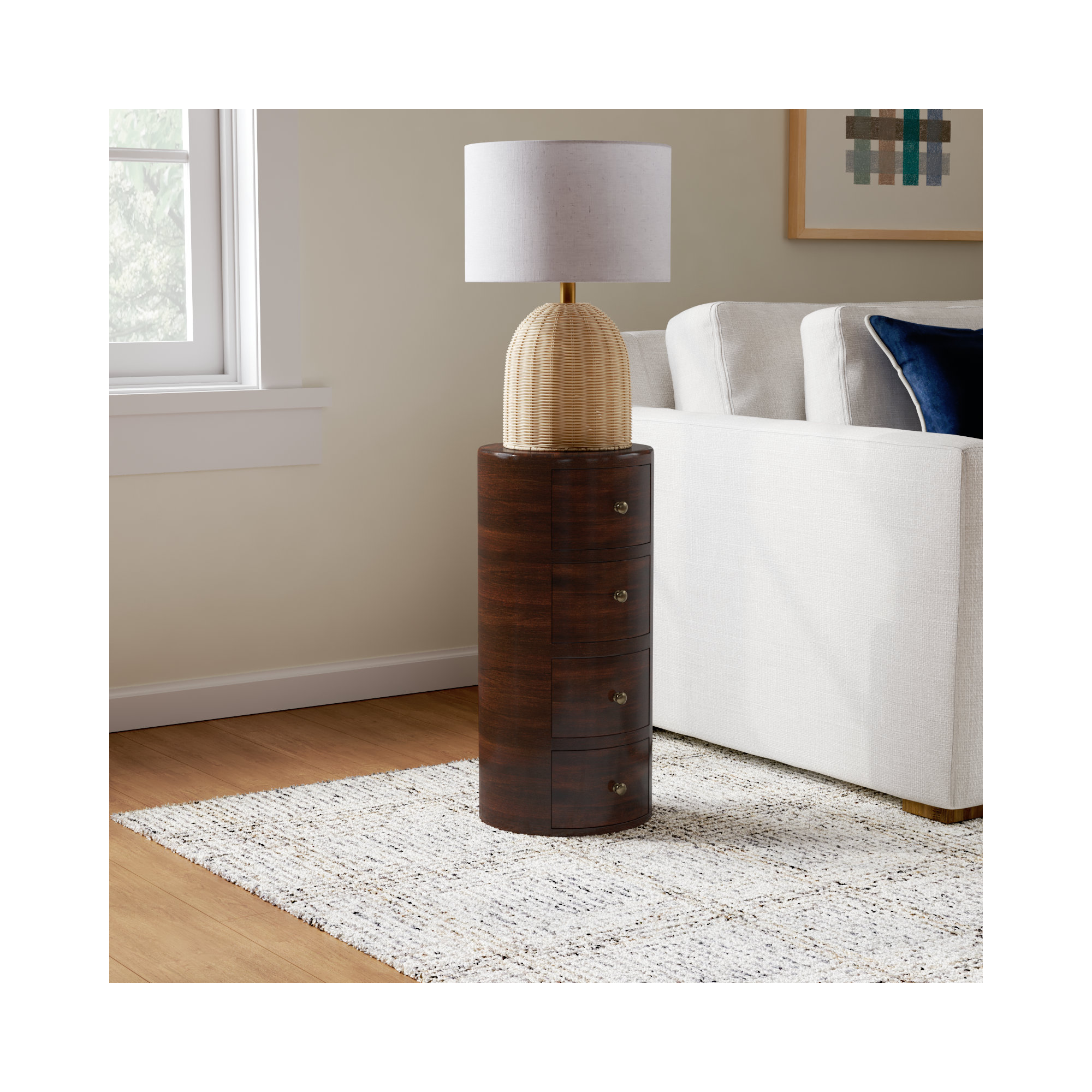 Atlantic 4 - Drawer Nightstand, Brown