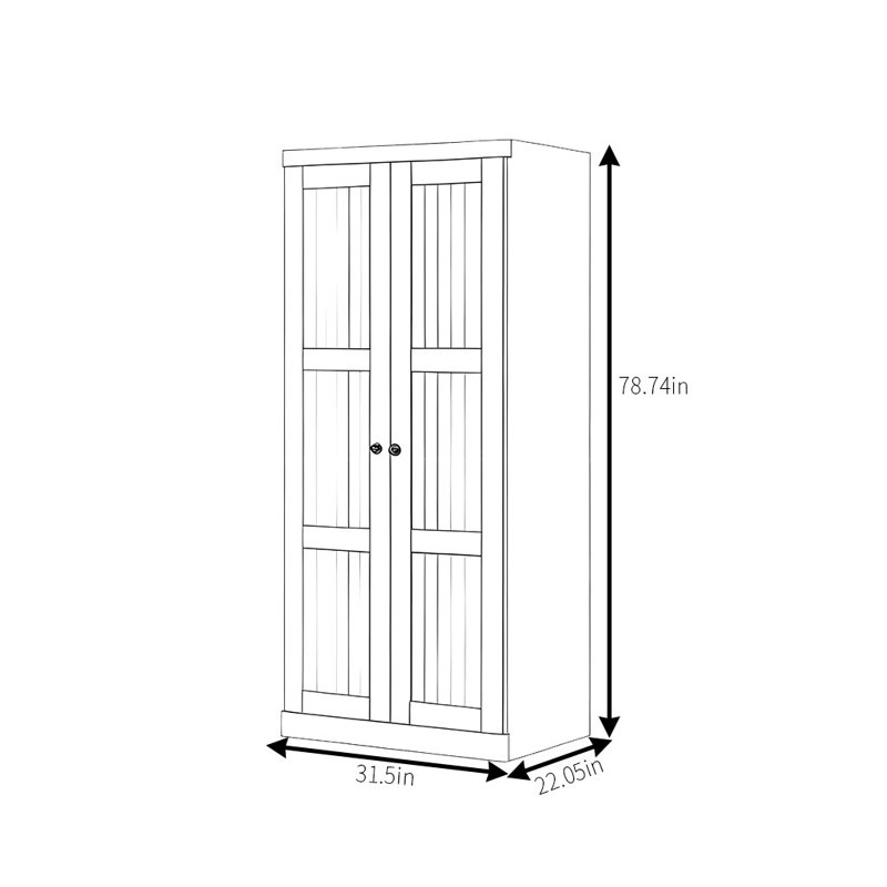 Garde-robe simple rétro, H 78,74 po x l 31,50 po x P 22,05 po