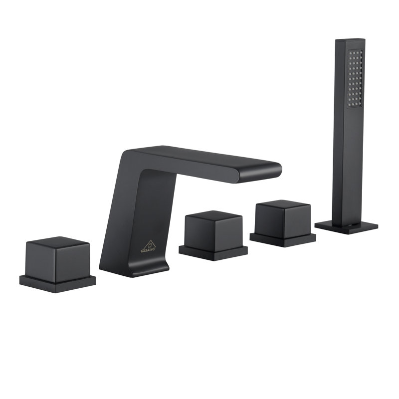 Doux Deck Tub Spout with Diverter, Matte Black