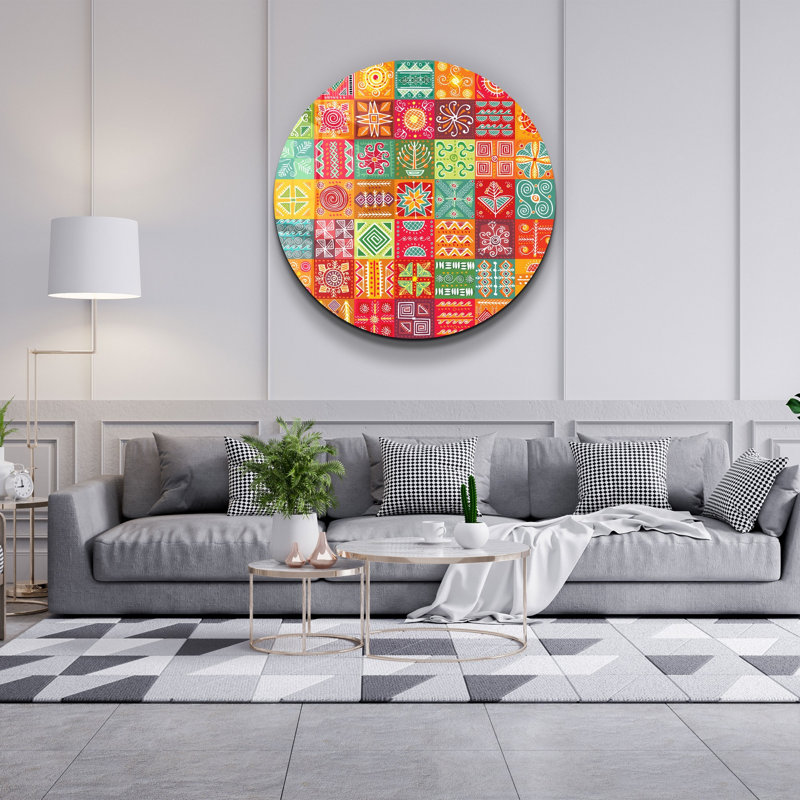 Superbe peinture murale en verre trempé 23,6 po x 23,6 po | 100% verre trempé d'une épaisseur de 0,16 pouce, imprimé UV pour des couleurs éclatantes | Parfait pour la décoration intérieure, le salon et les espaces de bureau, design durable et élégant