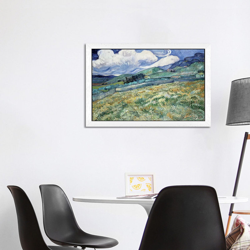 Landscape At Saint-Remy by Vincent Van Gogh - Floater Frame Painting on Canvas, 152.5 cm H x 101.5 cm W, White