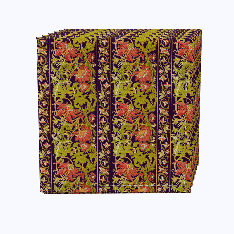 Carneatly 100% Cotton Floral Square Napkin