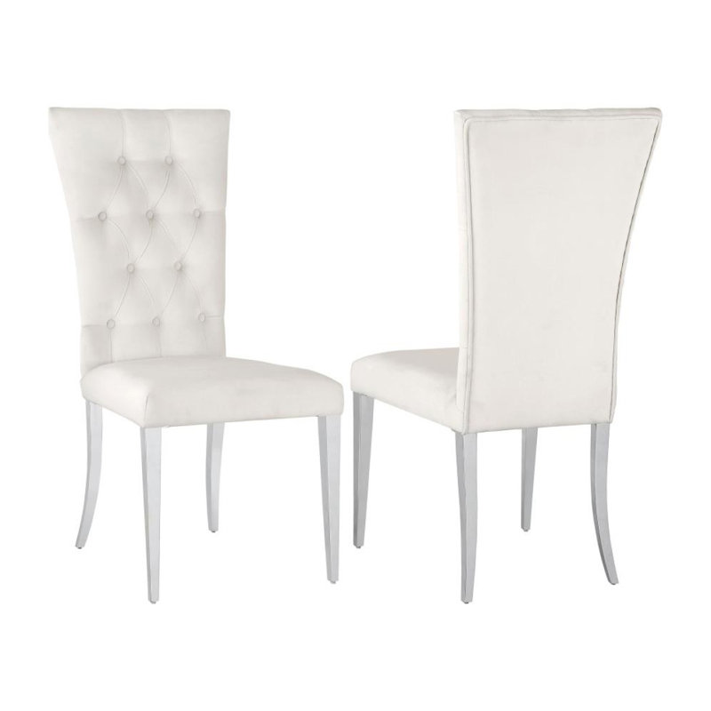 Ensemble de 2 chaises de salle à manger rembourrées en velours