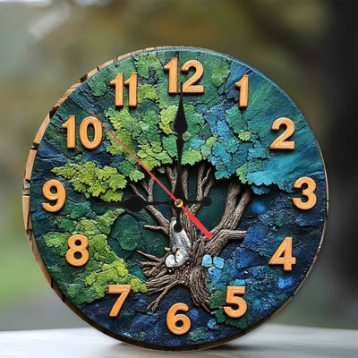 Unique Tree Resin Clock Wall Art