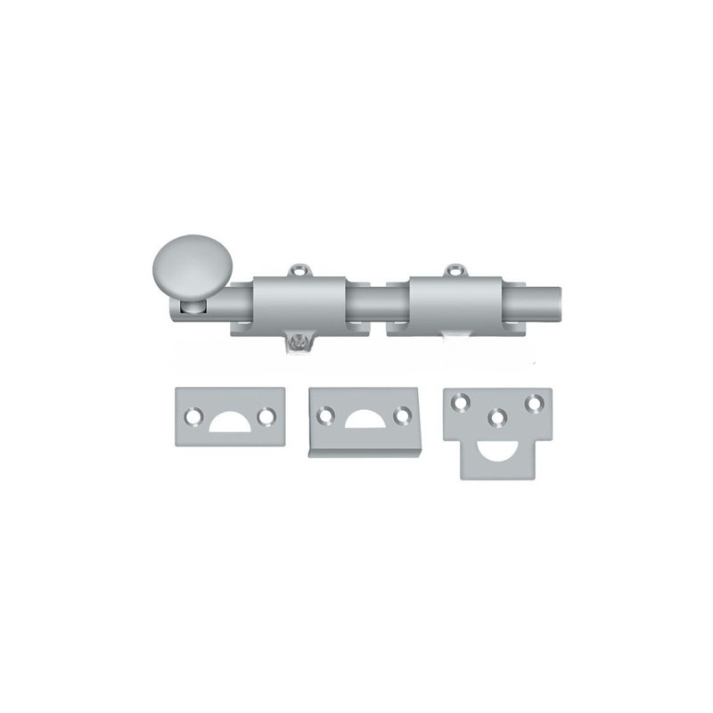 Brass Latch/Catch/Bolt, Brushed Chrome, 1.25" H x 6" W x 1" D