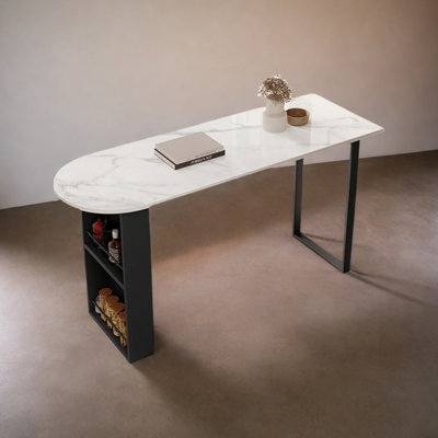 Modern Cream-Colored Granite Countertop Bar Table