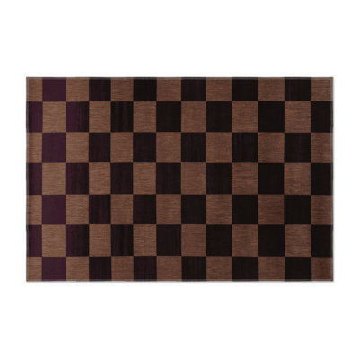 Tapis intérieur / extérieur noir à carreaux