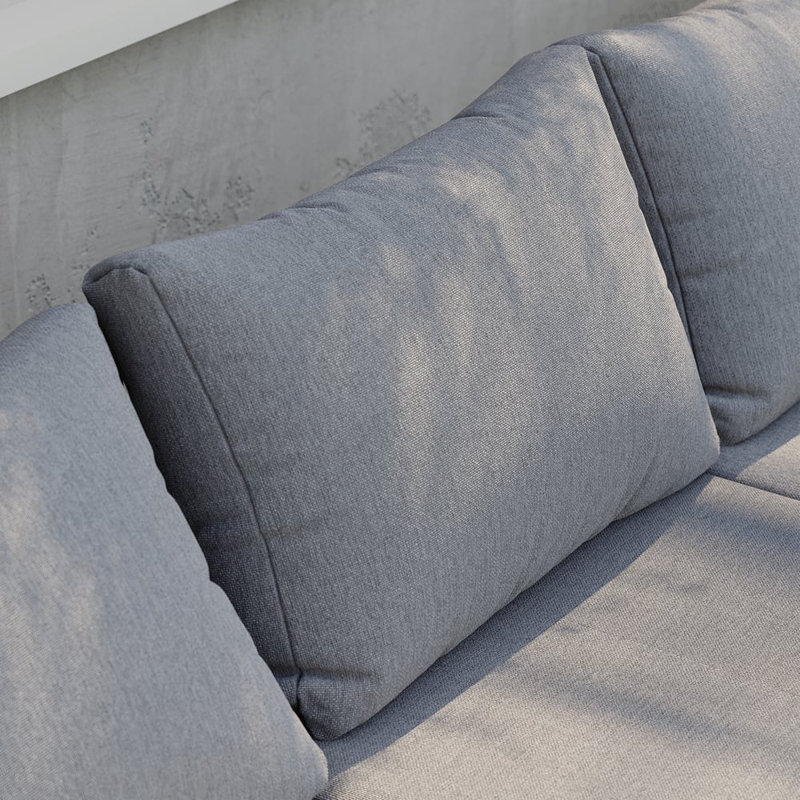 4-Pieces Modular Garden Sofa Outdoor Acacia Sectional Sofa Set with Cushion and Side Table