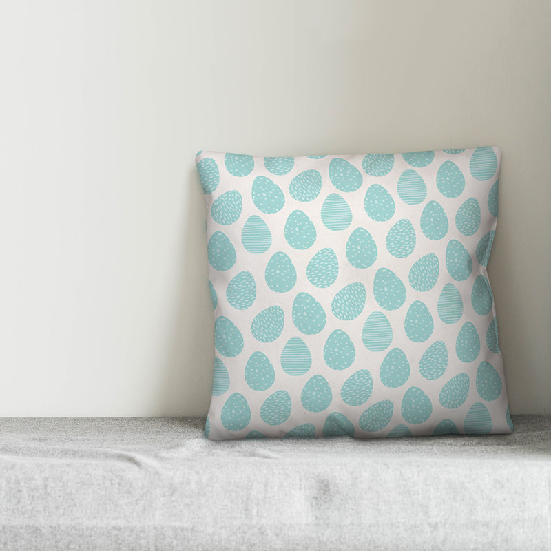  Coussin Pâques, 18 po x 18 po, Pas de bourre, Bleu