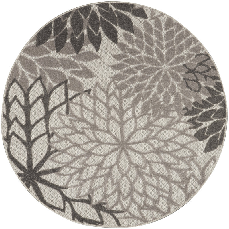 Abela Floral Indoor Rug, Round 4'