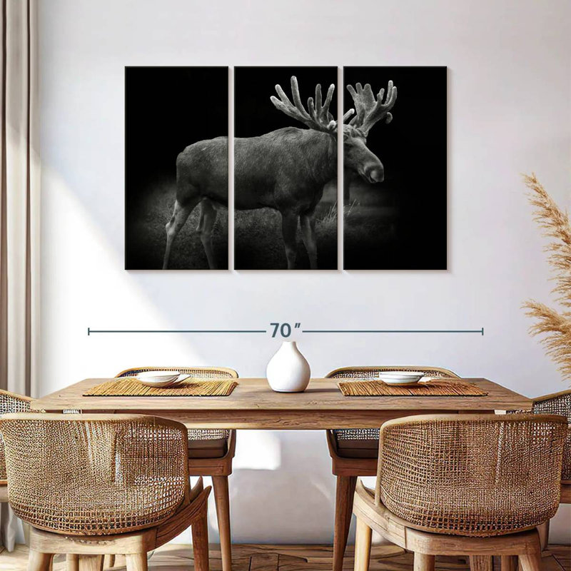 Monochromatic Bull Moose, 36" H x 57" W