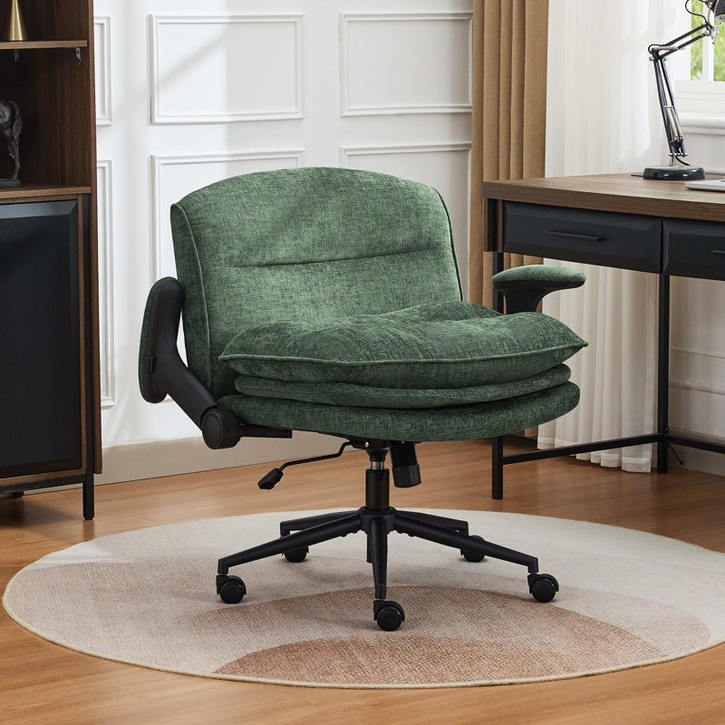 34.2" Wide Office Chairs, Dark Green