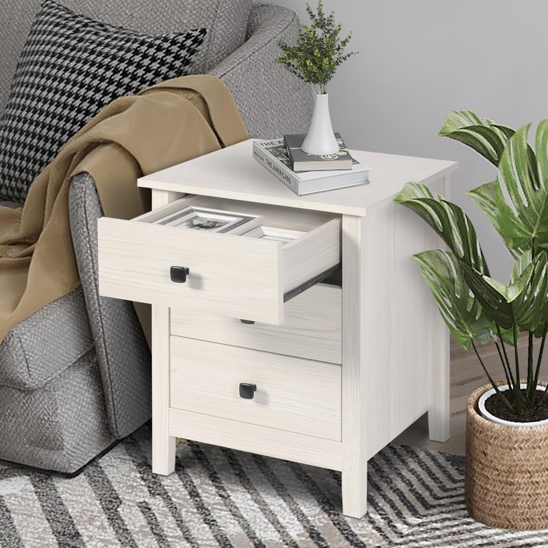  Ensemble de table de chevet en bois - ensemble de 2 tables de chevet blanches