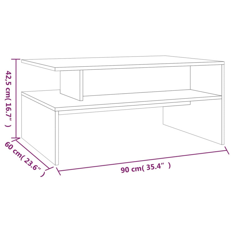 Jousha Sled Coffee Table with Storage, Smoked Oak