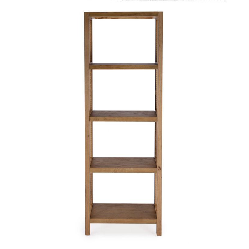 Mesa Cane and Solid Wood 4- Tier Etagere Bookcase