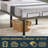 Haslet 14″ Folding Steel Platform Bed Frame – Full, Gray Upholstered Mesh, Adjustable Legs, Tool-Free Setup-1302699065