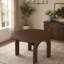 Table de salle à manger extensible en bois massif, convertit ovale en rond avec finition noyer, pieds robustes en forme d'arche et abattant, table de cuisine de ferme pour petits espaces, assemblage facile