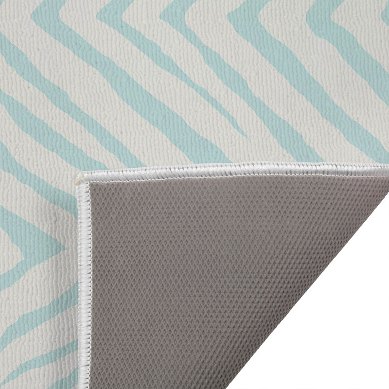 Tapis de toilette rectangulaire absorbant et antidérapant à rayures zébrées, 34" W x 21" L, Peach, Orange