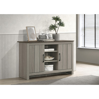 Console de 47 pouces avec tablettes, rangement pour armoire et gestion des câbles