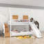 Lit superposé simple en métal avec glissade et tablettes Miskell Kids-378236394-378236395