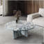 Table basse en marbre, petit accent de salon, pierre véritable-347605834-347605837