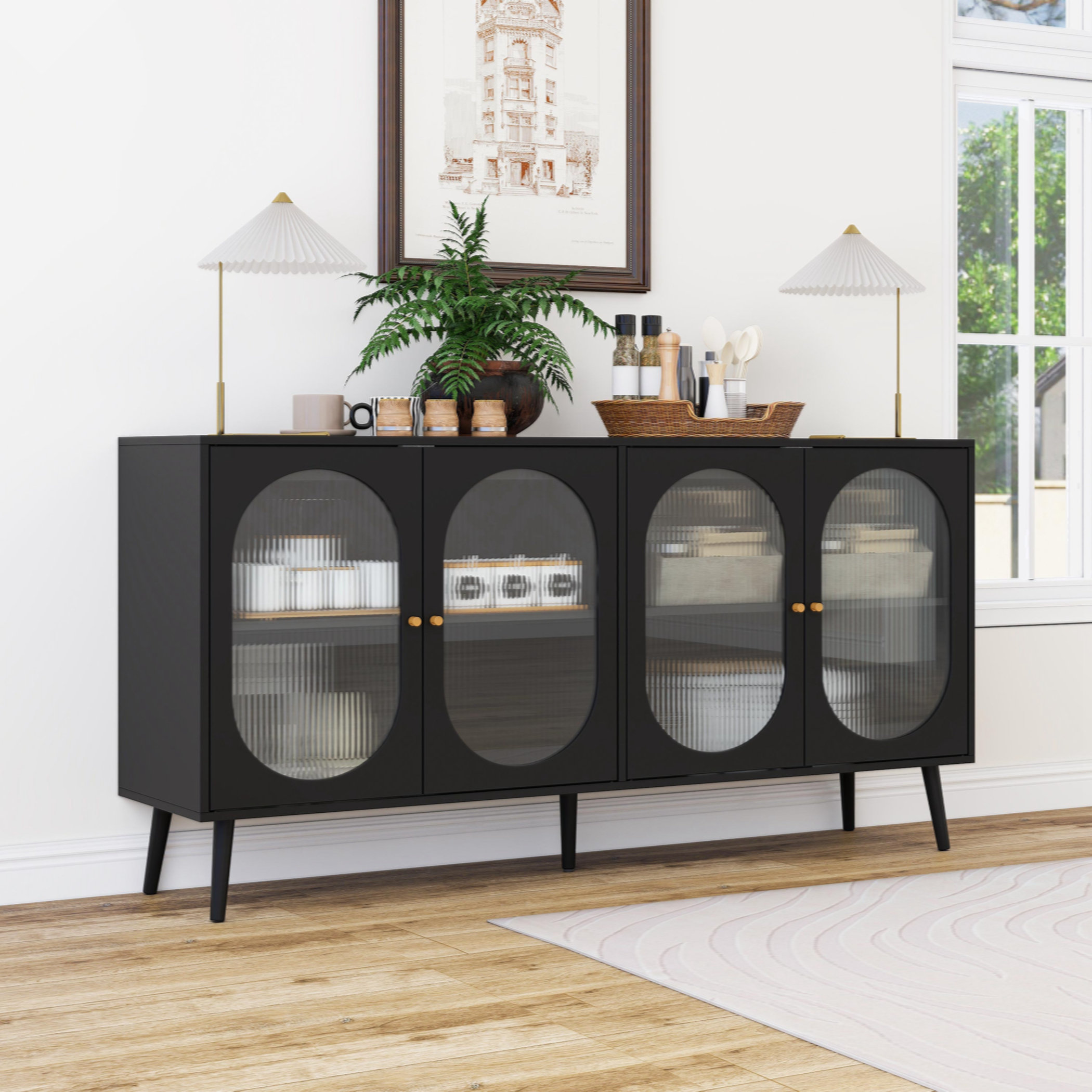 Highland Dunes 4 Door Sideboard Accent Storage For Living Room
