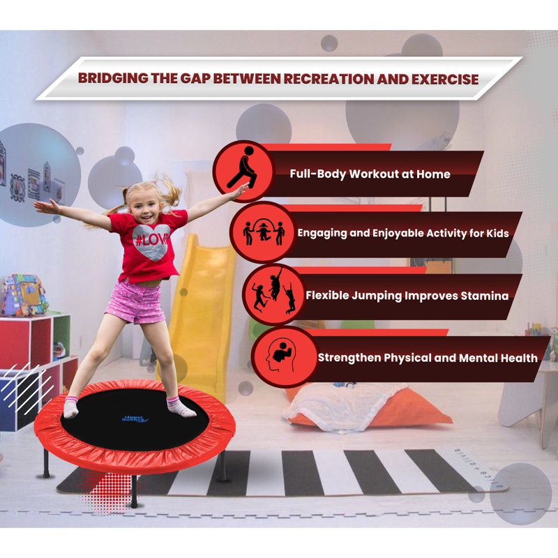 Mini-trampoline pour adultes Plexalife, Rouge