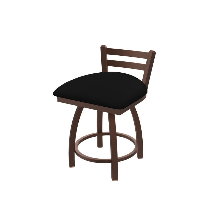 Tabouret de coiffeuse en métal Jackie, Bronze, Vinyle - Vinyle noir