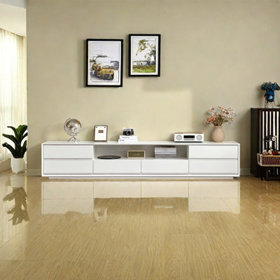 Light luxury pure white TV cabinet