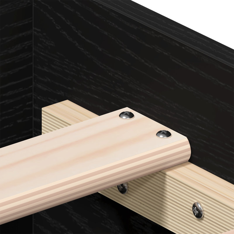 Bed Frame With Drawers Engineered Wood, Black Oak, European Kingsize (160 x 200 cm)